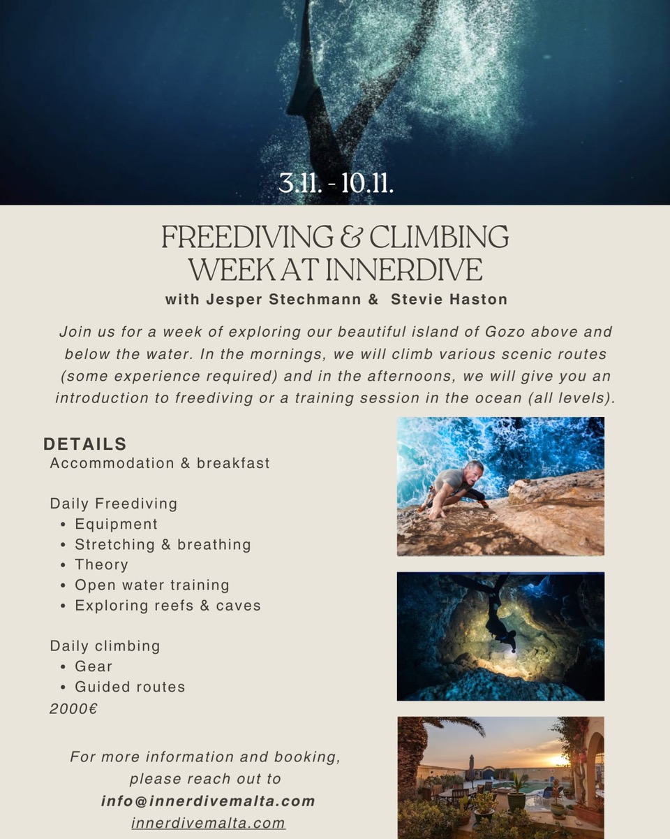 Freedivin and climbing in gozo by innerdive